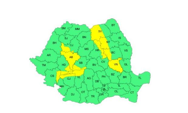 ANM, cod galben de ploi și vijelii