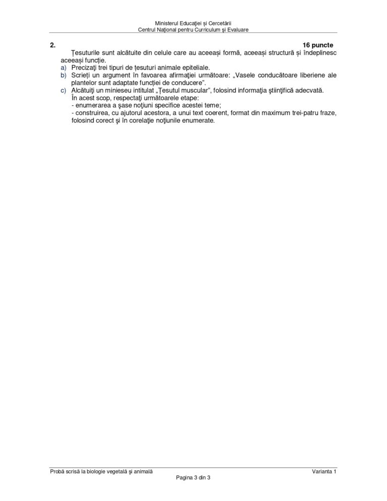 subiecte bio vegetala