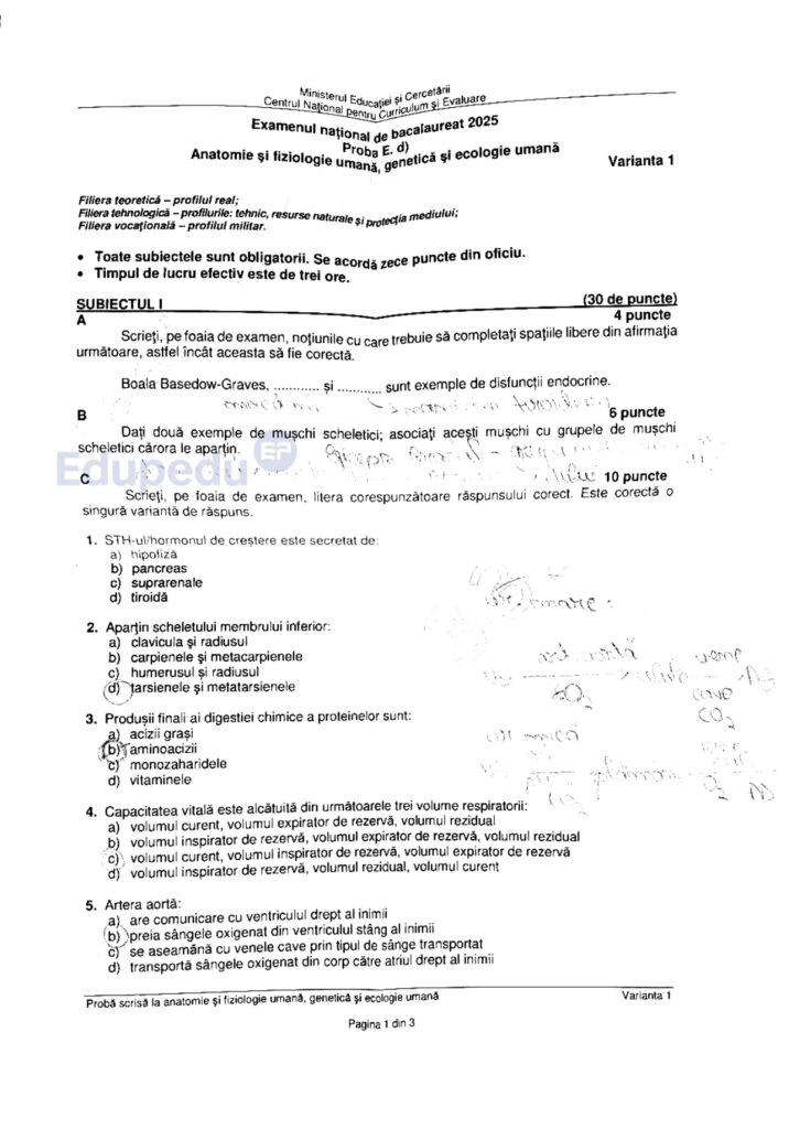 subiecte bio