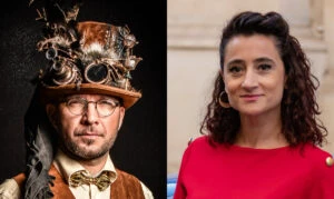 Botond Istvándi, directorul general Steampunk Transylvania (sursă foto - Steampunk Transylvania) și Ioana Ciocan, Managing Partner al evenimentului Art Safari (sursă foto: Lavinia Gordan)