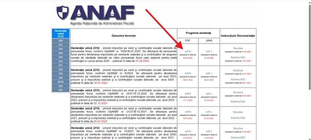 ANAF formular