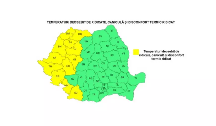 cod galben caniculă, ANM, miercuri, 13 august