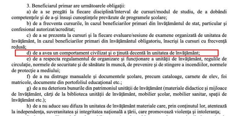 uniforma scolara regulament