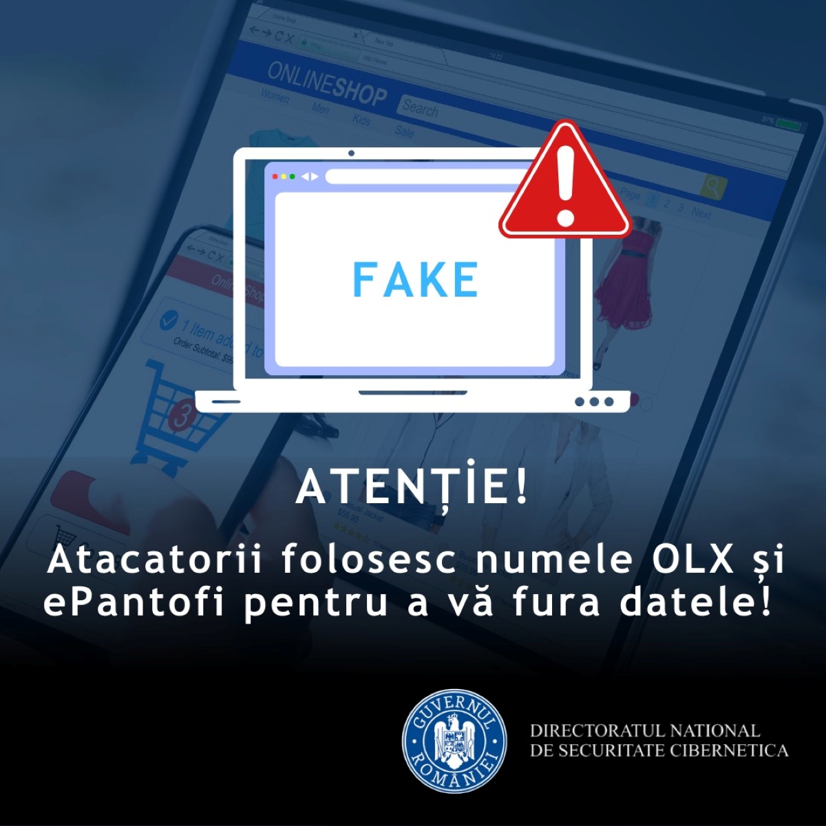 DNSC avertizează: Atacatorii folosesc numele OLX Romania şi epantofi.ro pentru a vă fura datele