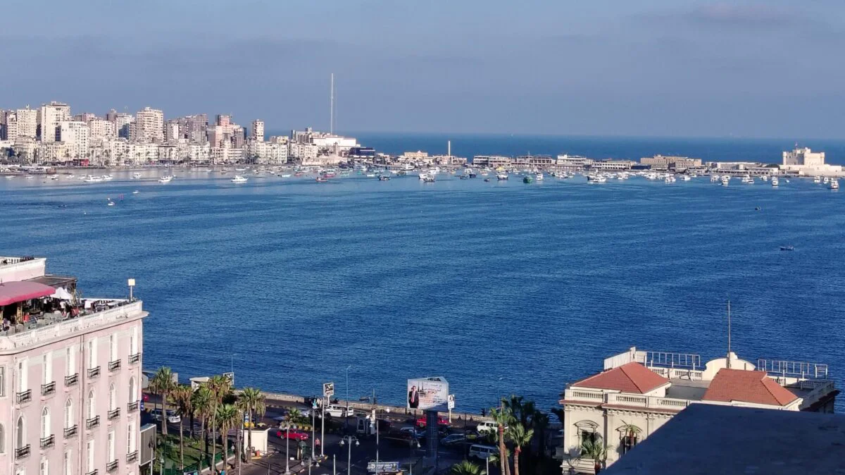 Alexandria (Centrul Vechi), cornișa Mediteranei, Portul Estic unde a fost Farul și Citadela Qaitbay