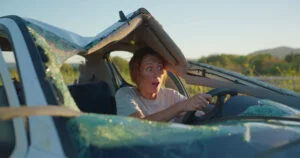 a-woman-had-a-serious-accident-and-crashed-her-car-experiences-shock-and-horror-while--SBI-351109465