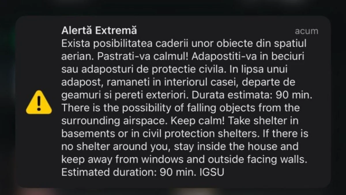 Alertă aeriană în Tulcea! A venit mesaj RO-Alert. Oamenii sunt avertizați să se adăpostească