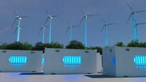 Energy,Storage,Systems,With,Wind,Turbines,,Green,Alternative,Energy,Concept.