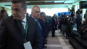 Momentul intonării imnului Ținutului Secuiesc la Congresul UDMR