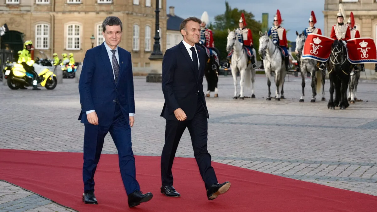 Nicușor Dan și Emmanuel Macron 