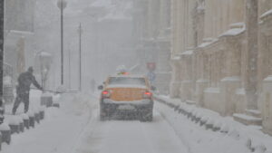 Peisaj de iarnă în București, capitala României