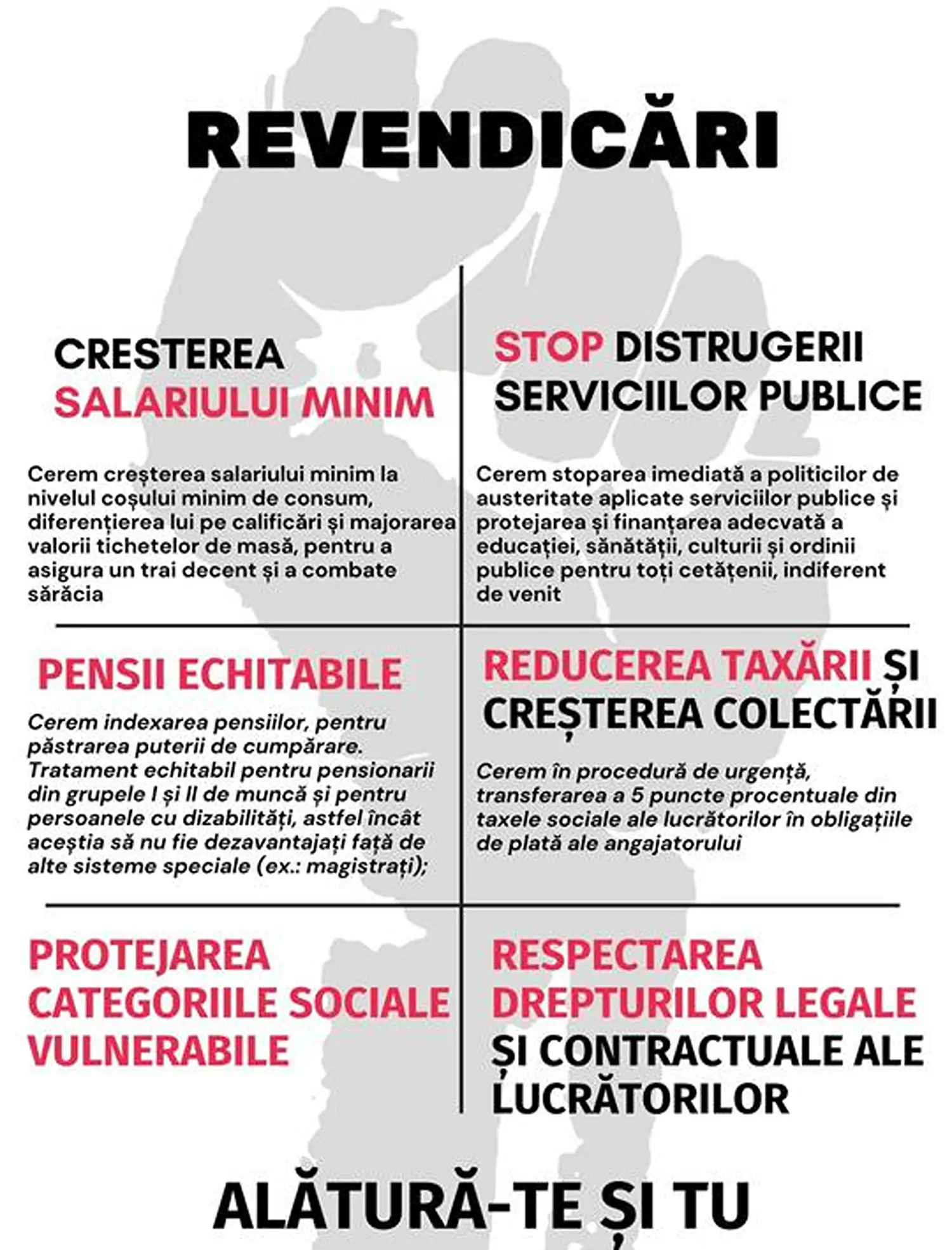 revendicari sidicalisti
