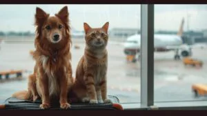 animale de companie, avion, transport