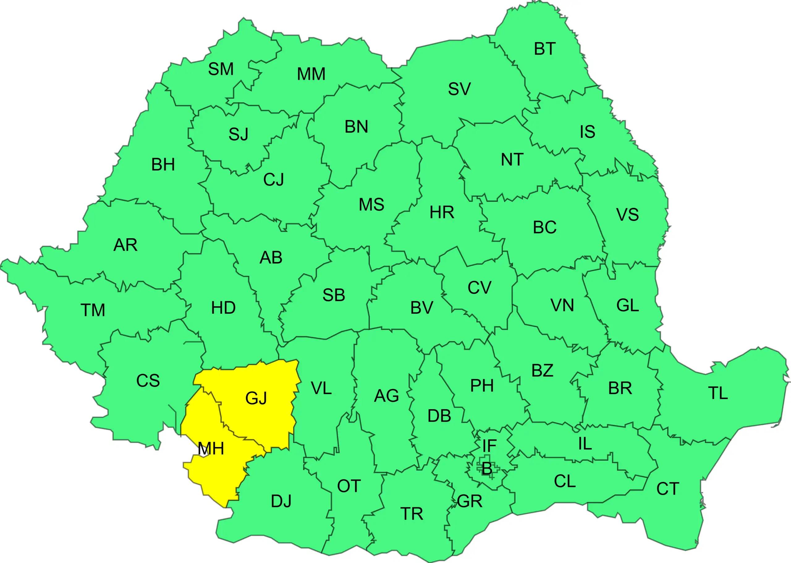 Cod Galben de precipitații importante cantitativ