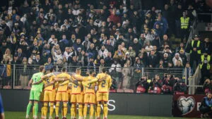 Echipa nationala de fotbal la partida din Bosnia