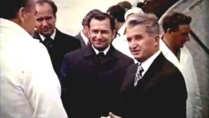 Ion Iliescu, alături de Nicolae Ceaușescu