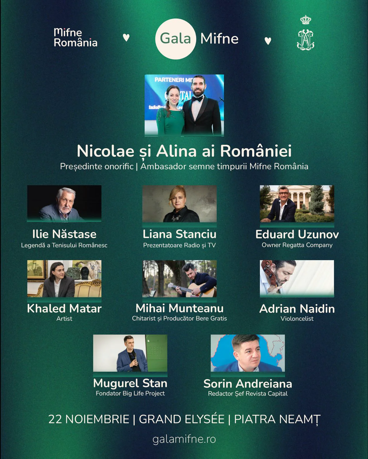 Gala Mifne reunește personalități remarcabile din cultură, business, muzică, televiziune și sport (sursă foto - Mifne România)