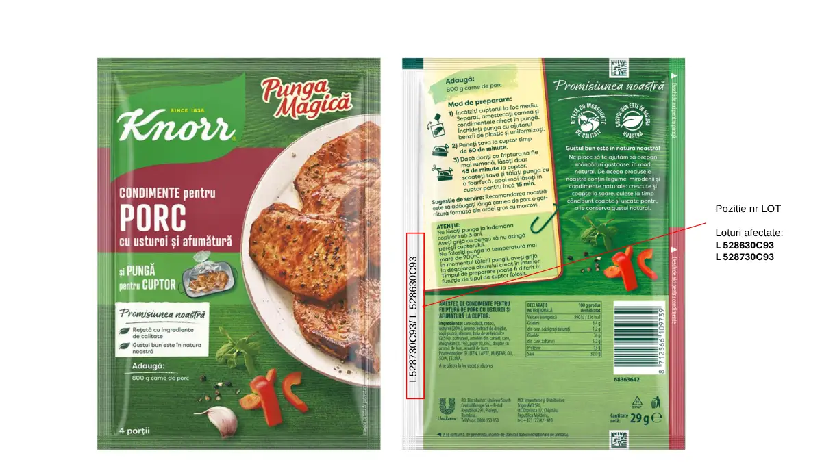Knorr pungă magică, condimente pentru porc