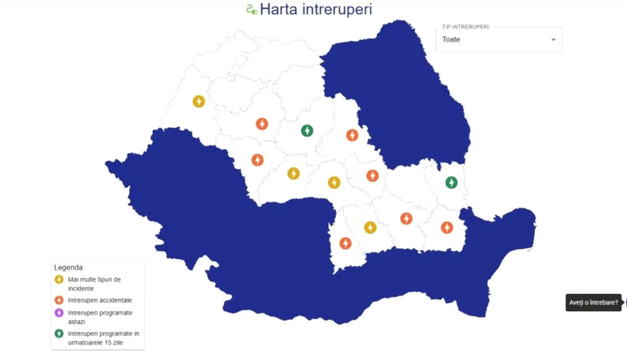 Mai multe localități au rămas fără curent electric și fără apă