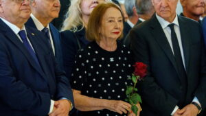 Rodica Stănoiu la funeraliile lui Ion Iliescu, pe 6 august 2025