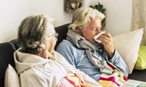 Cuplu de pensionari bolnavi