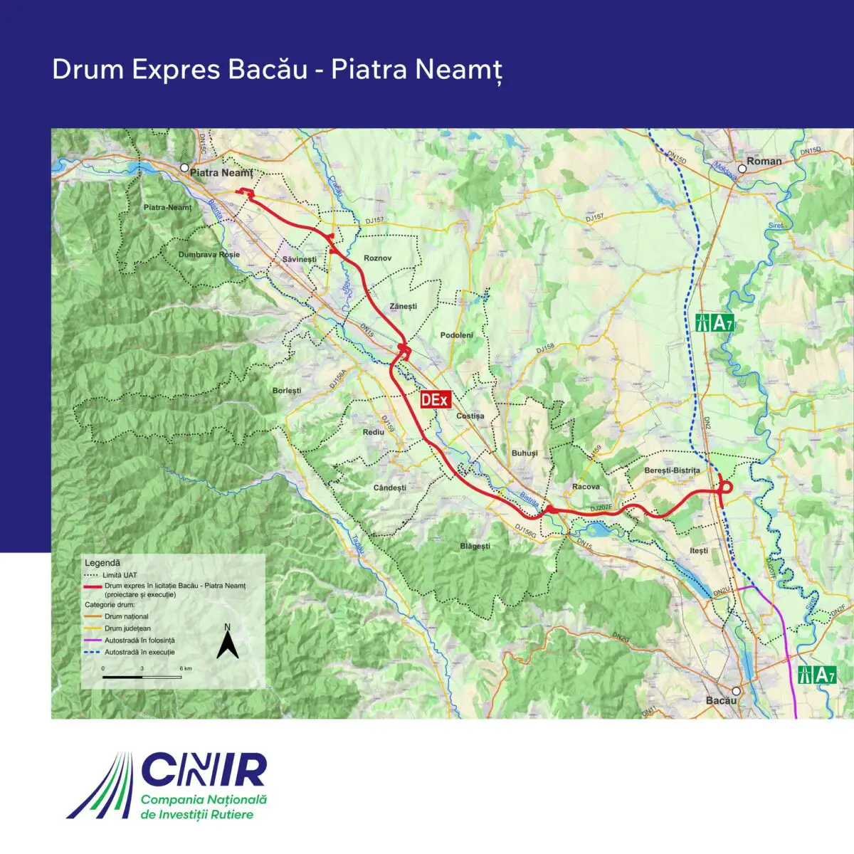 Traseul Drumului Expres Bacau-Piatra Neamt