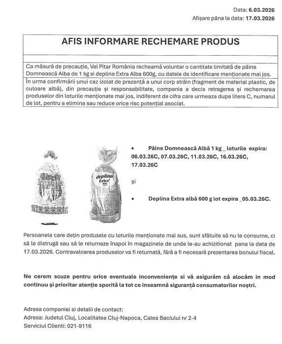 Alertă alimentară, de la VelPitar