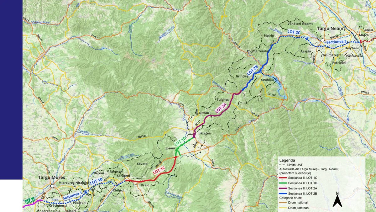 CNIR a lansat licitația pentru supervizarea lucrărilor pe tronsonul 3 al Autostrăzii A8 Târgu Neamţ-Iaşi-Ungheni
