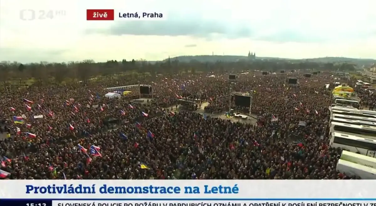 Cel mai mare protest de stradă din Cehia după 2019: „Nu vrem să fim Ungaria sau Slovacia. E timpul să ne trezim!”