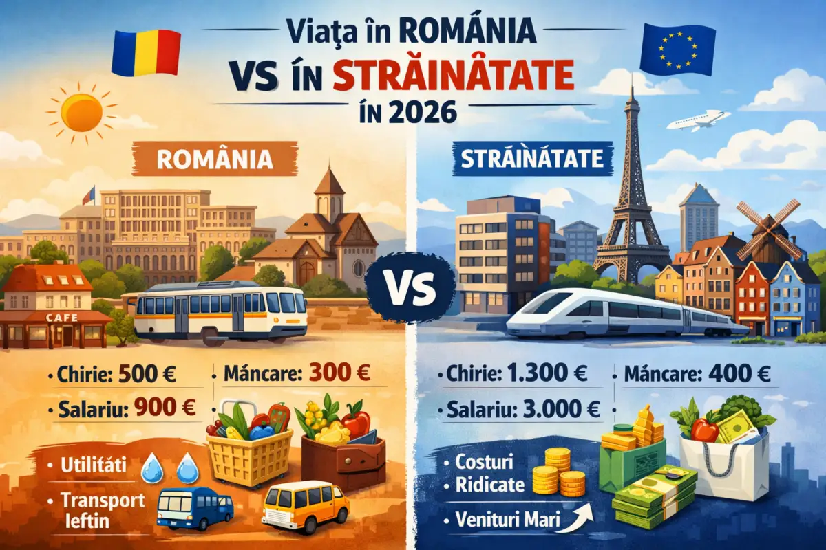 România vs străinătate în 2026, costul vieții