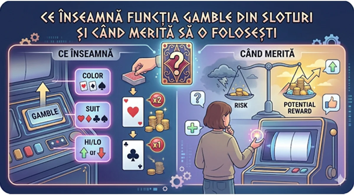 Ce înseamnă funcția Gamble din sloturi și când merită să o folosești