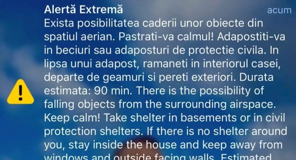 Alertă la graniţa cu România! O dronă s-a prăbușit. A fost emis un mesaj RO‑Alert pentru locuitori
