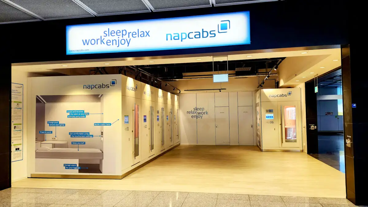 Facilități de odihnă (ARRI). Cabine de dormit în aeroport, Frankfurt, Germania