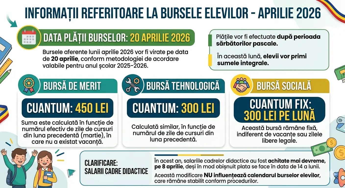 Când intră bursele școlare în luna aprilie