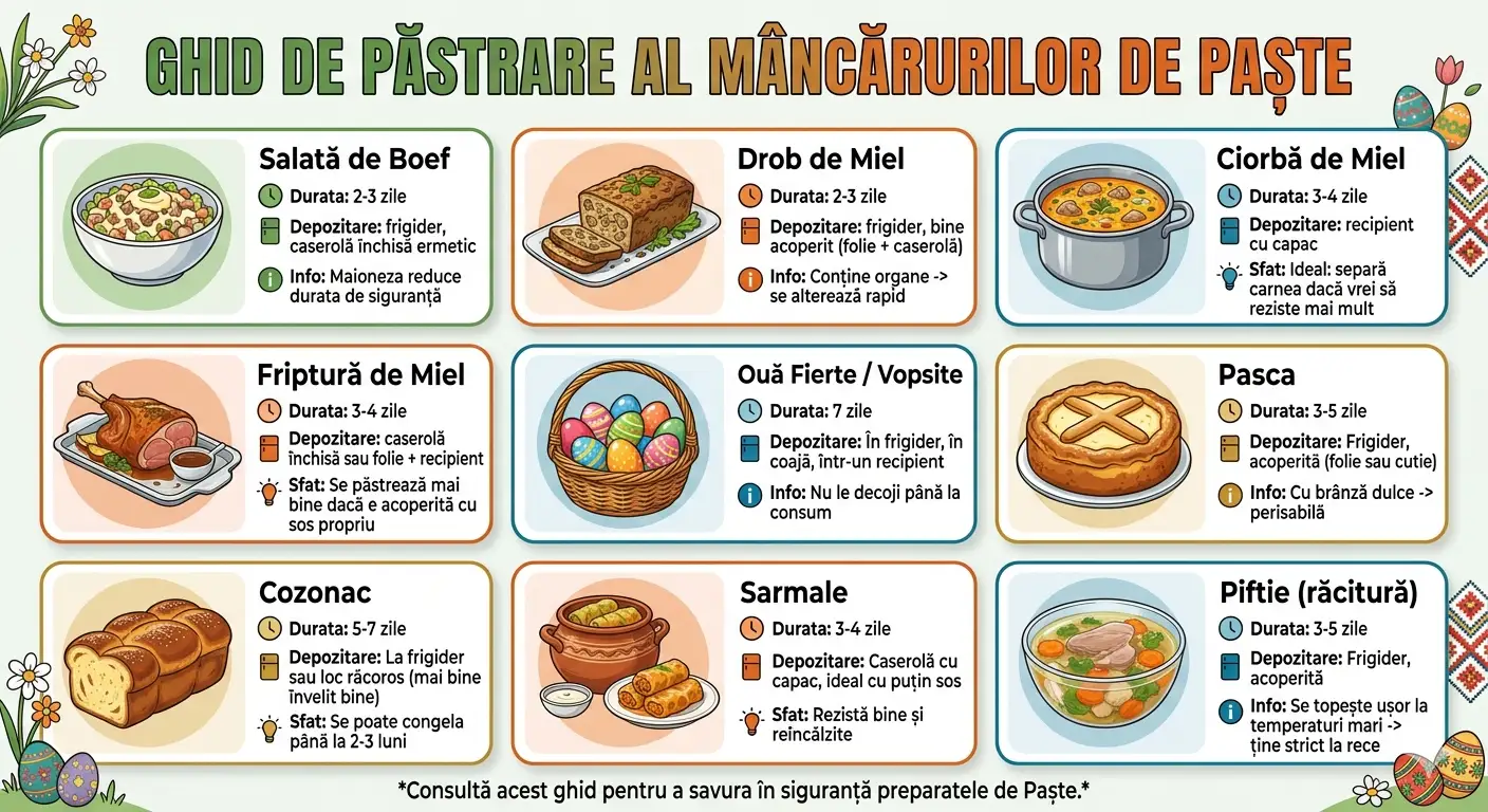 Cât timp rezistă mâncarea de Paște