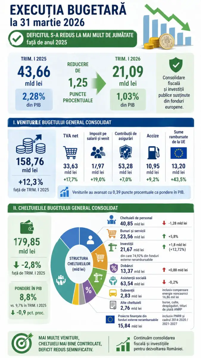 Infografic executia bugetara T1 2026