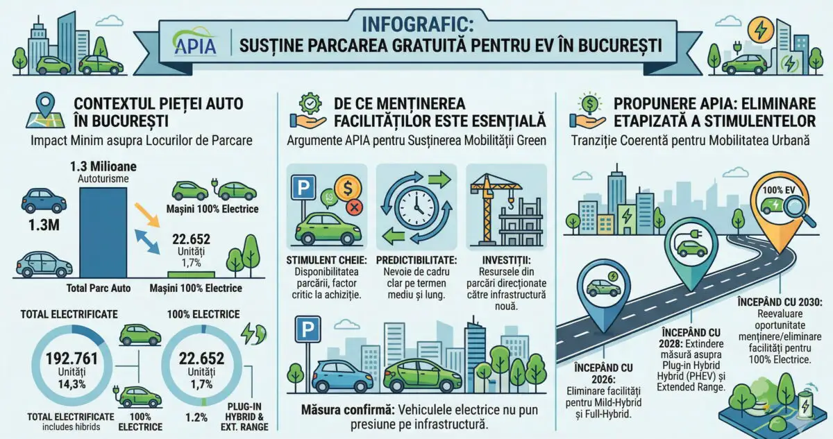 Infografic parcari vehicule electrice