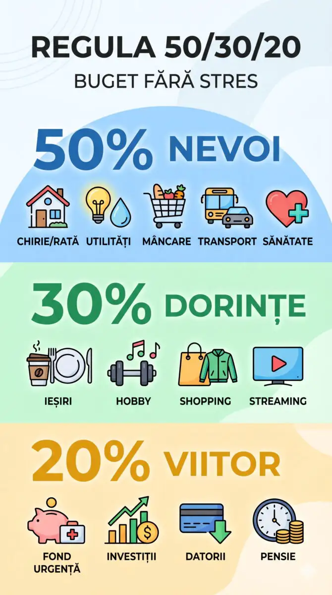 Infografic regula 50-30-20