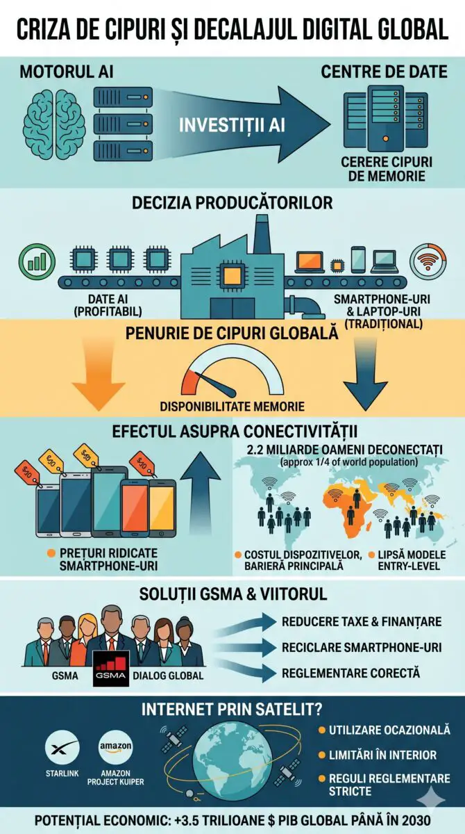 Infografic privind criza provocată de boom-ul AI
