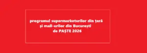 Programul supermarketurilor din România și mall-urilor din București de Paște 2026