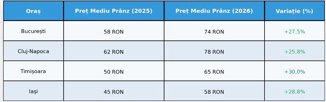 Tabel prețuri pe orașe