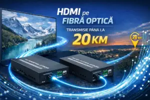 Video extender HDMI pe fibră optică cu IR 20 km: avantaje oferite calității semnalului