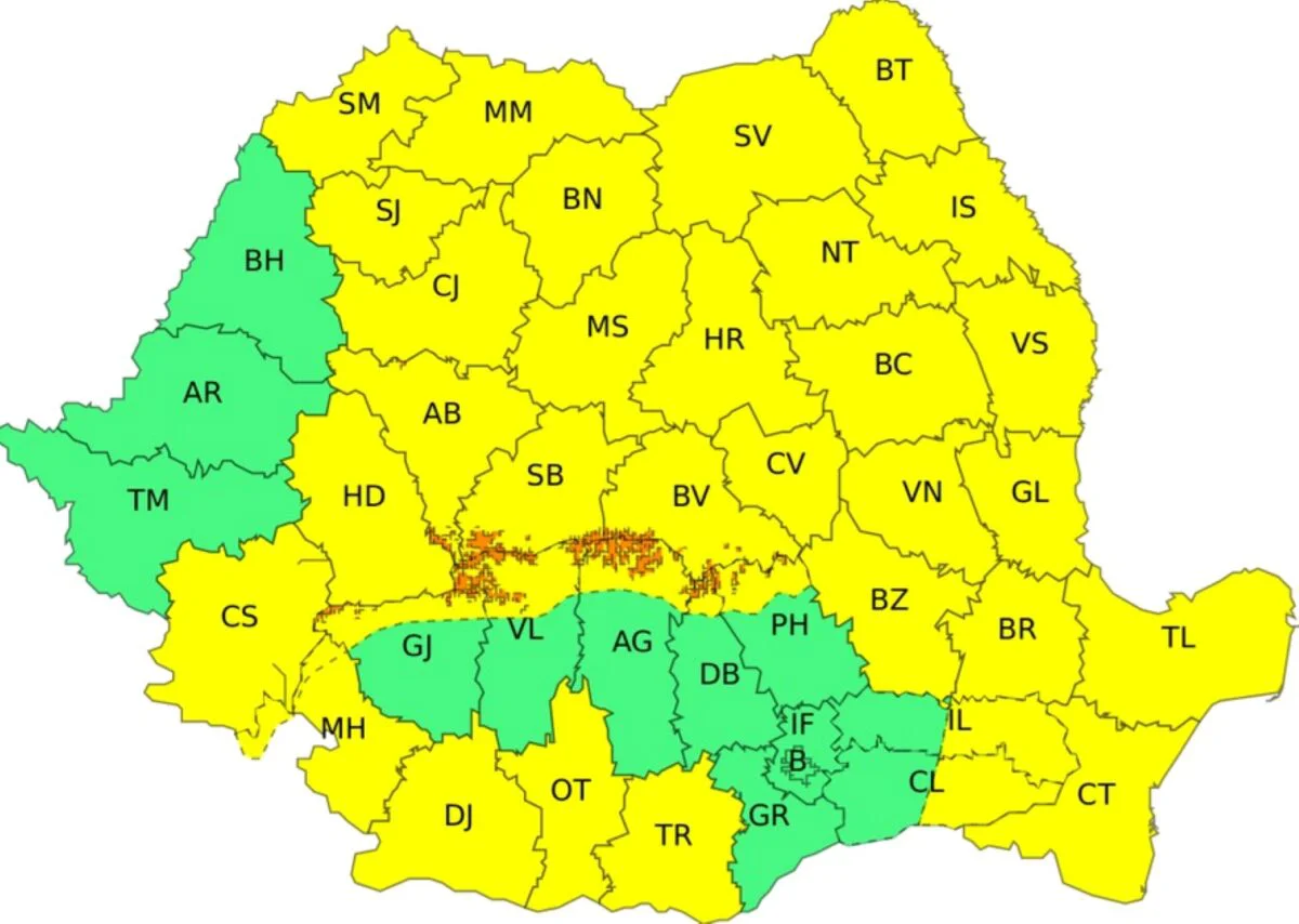 Vremea se răcește în aproape toată România. ANM anunță vânt puternic, ploi, lapoviţă sau ninsoare