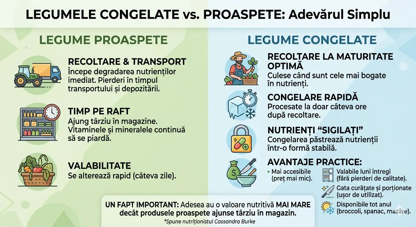 legume congelate, legume proaspete