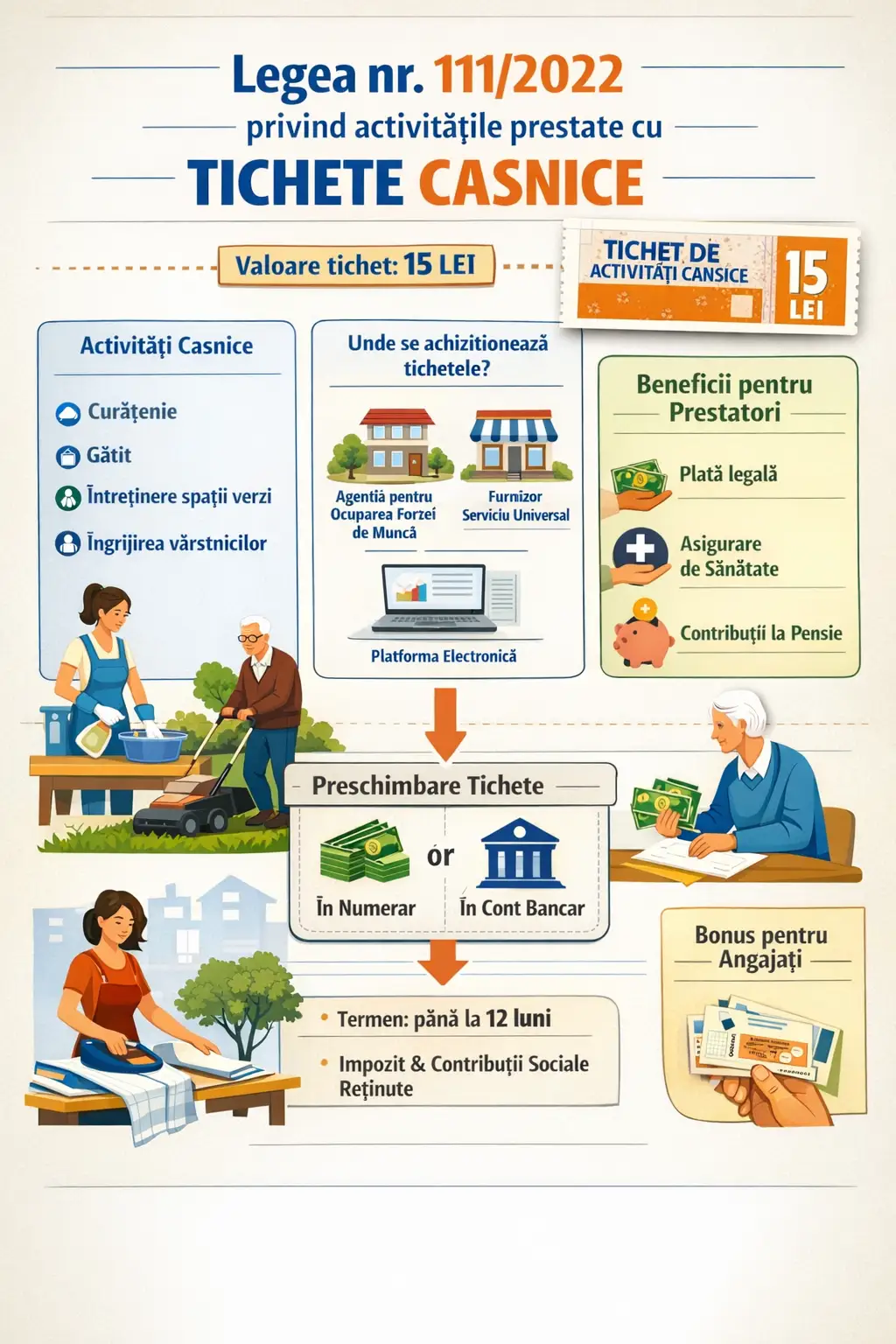 tichete pentru activitati casnice