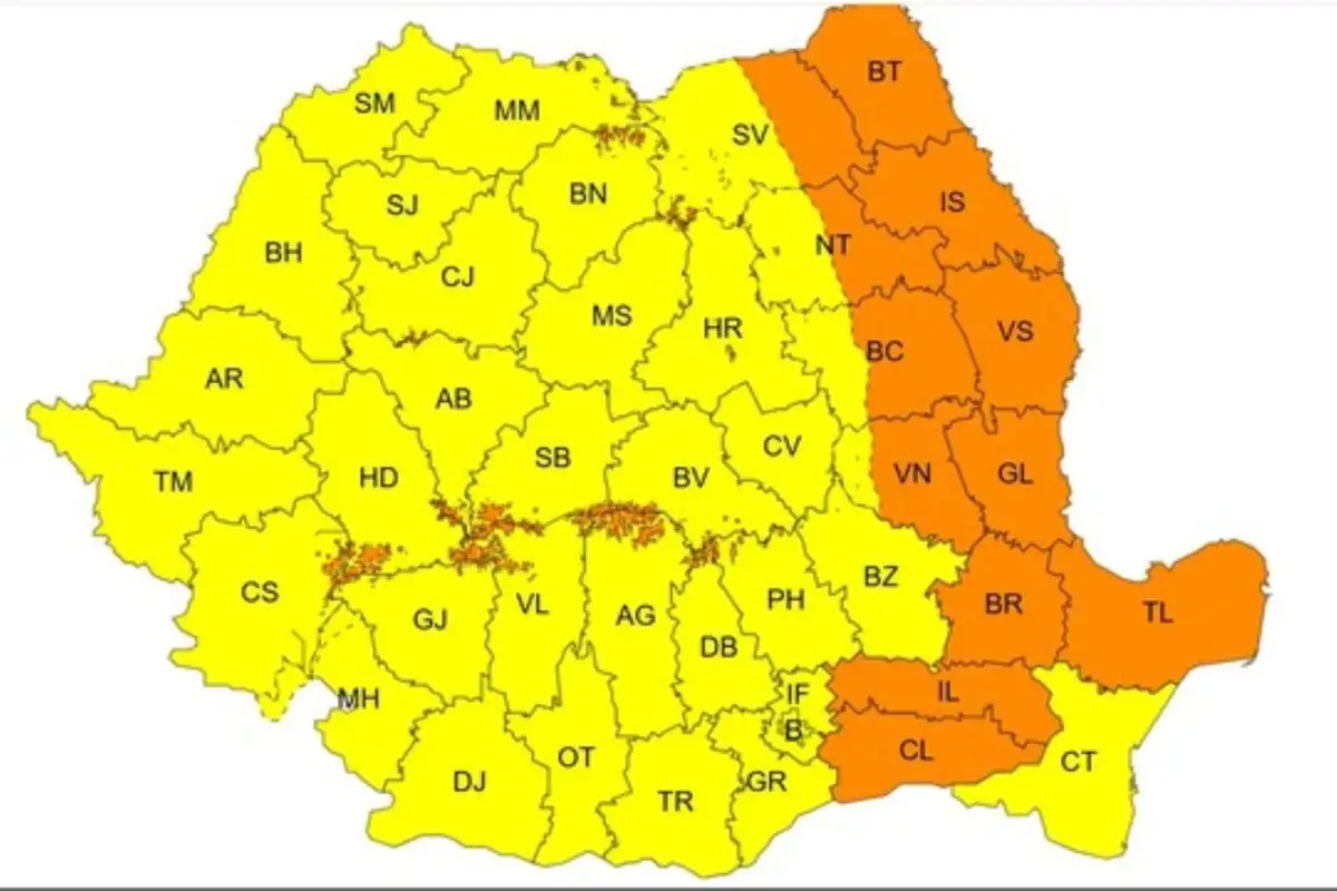 Alertă ANM: Cod galben şi portocaliu de vânt pentru toată ţara! Cum va fi vremea în acest weekend