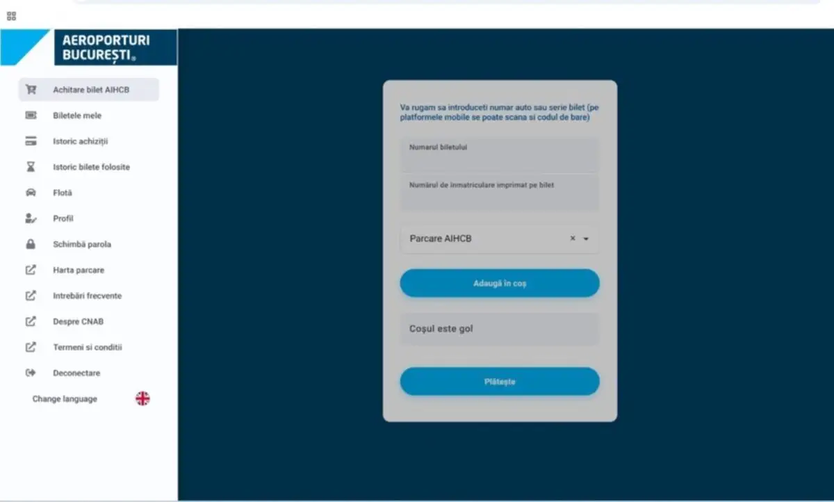 Cum se va face plata parcării la Aeroportul ”Henri Coandă”. Românii pot utiliza platforma dedicată parcare.cnab.ro