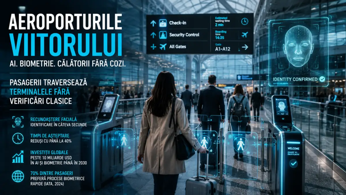 Cum schimbă aeroporturile inteligente experiența călătoriilor în 2026. AI și biometria elimină tot mai multe controale clasice