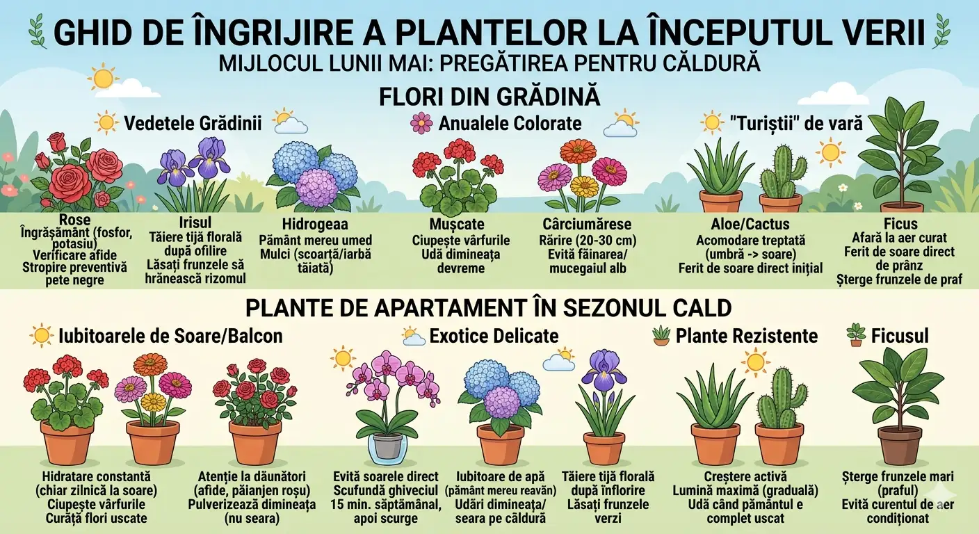 Cum se îngrijesc corect florile în sezonul cald Sfaturi pentru flori de grădină superbe și plante de apartament rezistente la caniculă