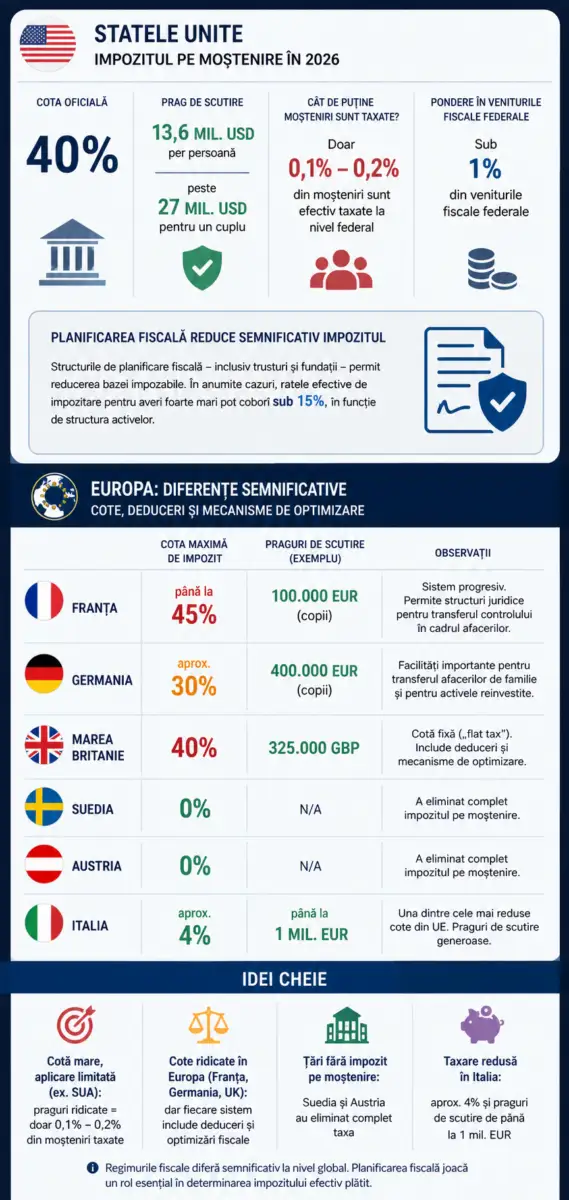 Infografic, Impozitul pe moștenire a miliardarilor în 2026